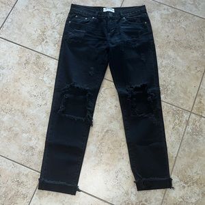 One X Teaspoon Cropped Distressed Jeans Size 26